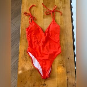 Vibrant Orange One-Piece Swimsuit